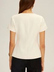 Double-Breasted Short-Sleeve Blazer