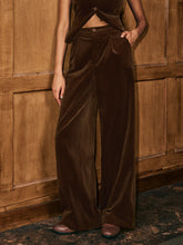 Mid-Waist Corduroy Wide-Leg Pants