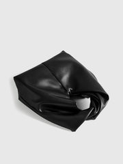 PU Leather Handbag with Twisted Top Handle