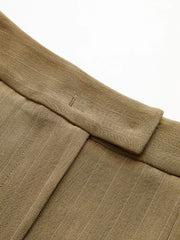 Pleated Pinstriped Wide-Leg Pants