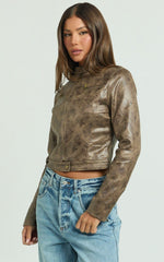 Lioness - Bella Moto Jacket in Chocolate