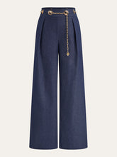 Wide-Leg Chain Jeans Pants