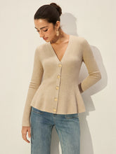 V-Neck Button Ribbed Cardigan