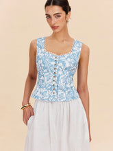 Floral Print Button-Front Top