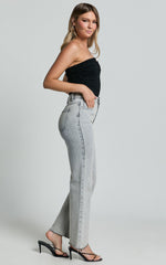 Dexter Jeans - High Waisted Straight Leg Denim Jeans in Grey Wash