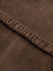 Belted Suede Effect Button-Front Vest