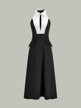 Cut-Out Contrast Collared Maxi Dress