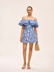 Semi-Sheer Off-Shoulder Ruffled Dress
