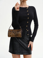 Leopard Print Barrel Bag