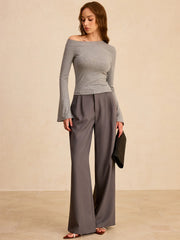 Off-Shoulder Bell-Sleeve Blouse