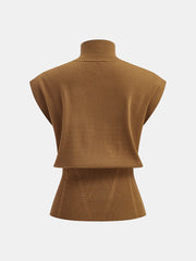 Knitted Cinched Top with Emphasised Shoulders