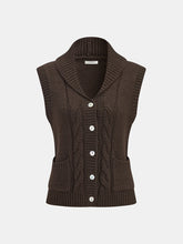 Cable-Knit Wool-Blend Collared Sweater Vest