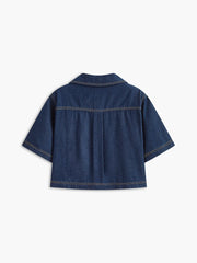 Denim Pocket Detail Shorts Set