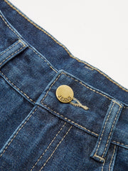 Mid-Waisted Wide-Leg Denim Pants