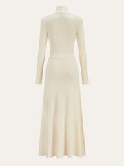 Pleated Fishtail Long Dress