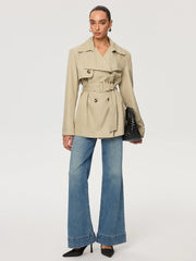 Double-Breasted Belted Trench Coat
