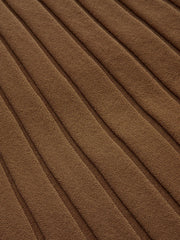 Ribbed Side Slit Button Detail Midi Skirt