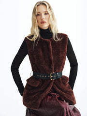 Faux Fur Belted Vest