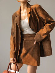 Vintage Suede Effect Blazer