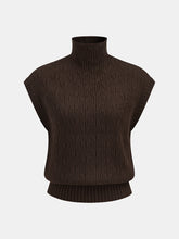 Turtleneck Cable Knit Sleeveless Vest