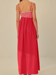 Embroidered Fish Semi-Sheer Cami Dress