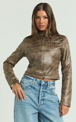 Lioness - Bella Moto Jacket in Chocolate