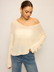 Off-Shoulder Oversized Knitted Sweater