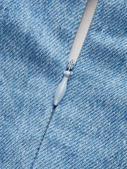 Halter Neck Buckle Detail Denim Dress