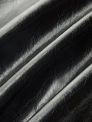 Contrast Pleated Faux Leather Mini Skirt