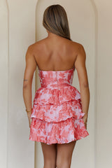 Effortless Edge Strapless Mini Dress Coral