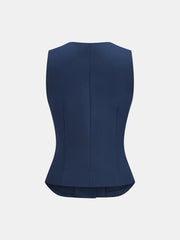 Buckle Detail Sleeveless V-Neck Vest
