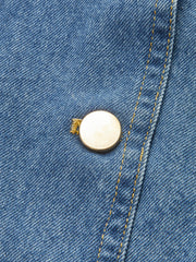 Button-Front Denim Vest