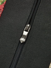 Back Zipper Contrast Strap Floral Printed Corset Top