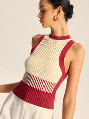 Color-Block Ribbed Knit Tank Top