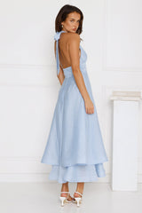 Opal Glow Halter Maxi Dress Blue