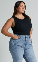 Can't You Tell Top - Ribbed Tank Top in Black