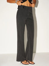 Pinstripe Low-Waist Pants