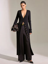 Metal Button Longline Knit Cardigan Dress