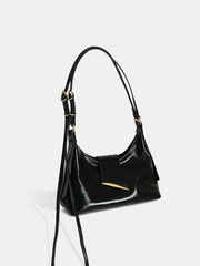 Golden Accent PU Leather Shoulder Bag