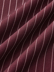 Asymmetric Waistband Pinstripe Wide-Leg Pants