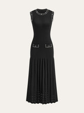 Pearl Trimmed Knit Midi Dress