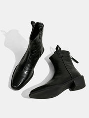 PU Leather Western Ankle Boots