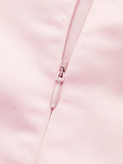 Satin Asymmetrical Embellished Strapless Dress