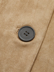 Suede Effect Soft Button Lapel Jacket