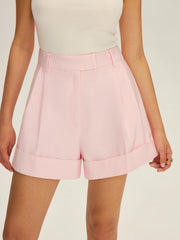 High-Waisted Cuffed Shorts