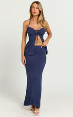 Runaway The Label - Aphrodite Maxi Skirt in Blue