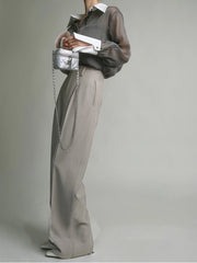 Semi-Sheer Leisure See Through Shirt With Cami Top