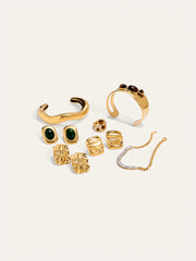 Tiger Eye Stone Titanium Steel Ring