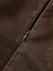 Belted Distressed Faux Leather Vest