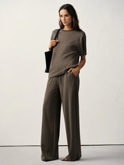 Mid-Waist Drawstring Sweatpants